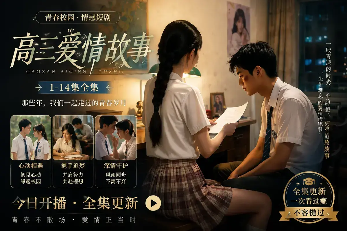 《ai短剧：B中爱情故事》全集免费看-4K超清未删减-夸克网盘极速秒存-极光影院在线播放-AI短剧带你重返十七岁